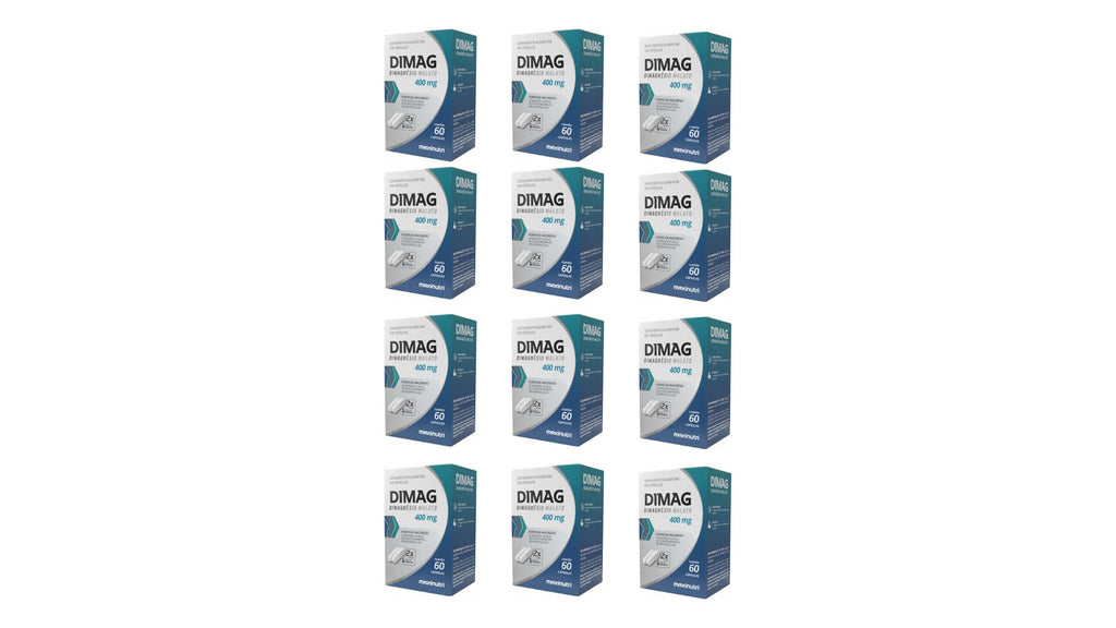 Kit 12 Dimag Dimagnésio Malato 400mg 60 Cápsulas - Maxinutri
