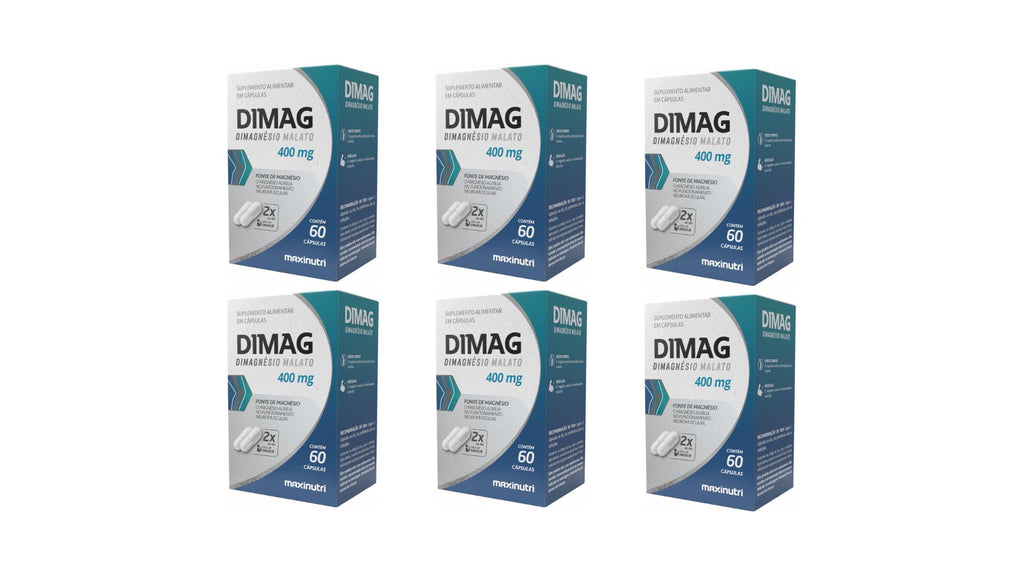 Kit 06 Dimag Dimagnésio Malato 400mg 60 Cápsulas - Maxinutri