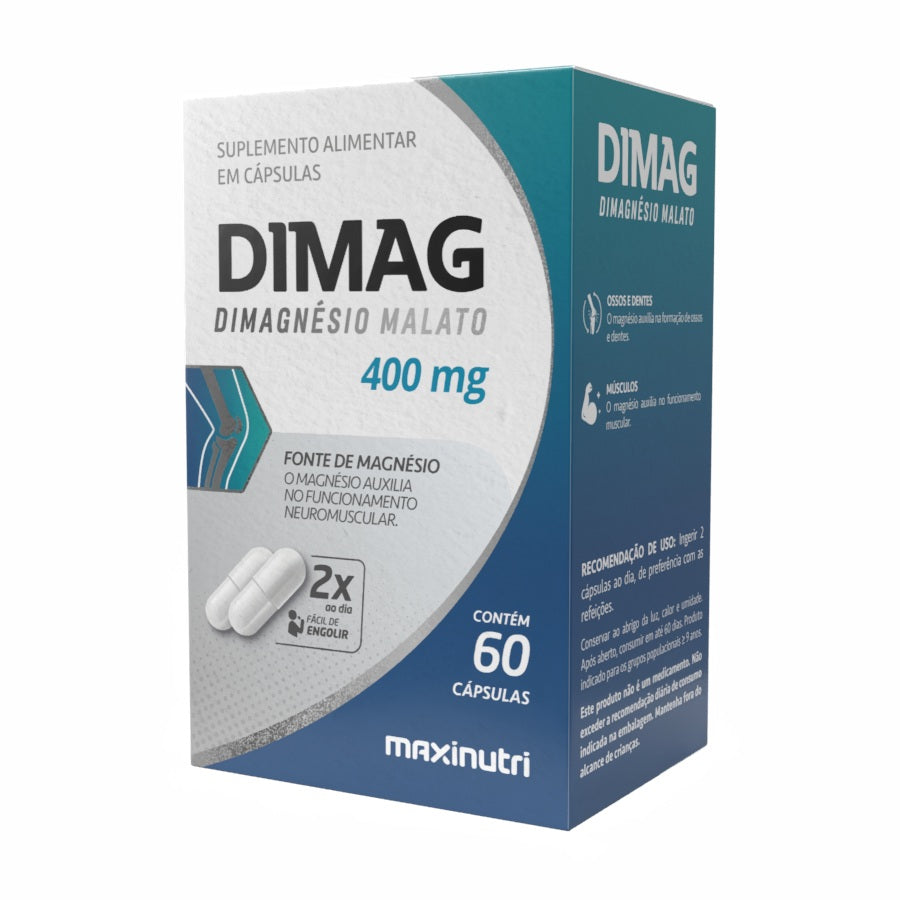Kit 12 Dimag Dimagnésio Malato 400mg 60 Cápsulas - Maxinutri