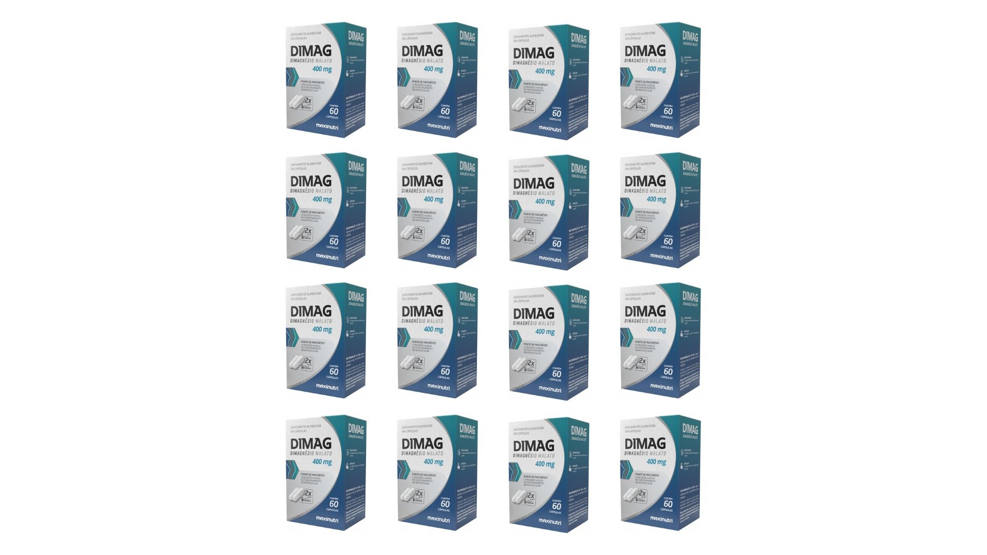Kit 16 Dimag Dimagnésio Malato 400mg 60 Cápsulas - Maxinutri