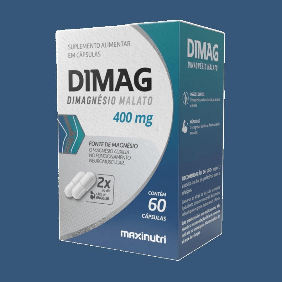 Kit 12 Dimag Dimagnésio Malato 400mg 60 Cápsulas - Maxinutri