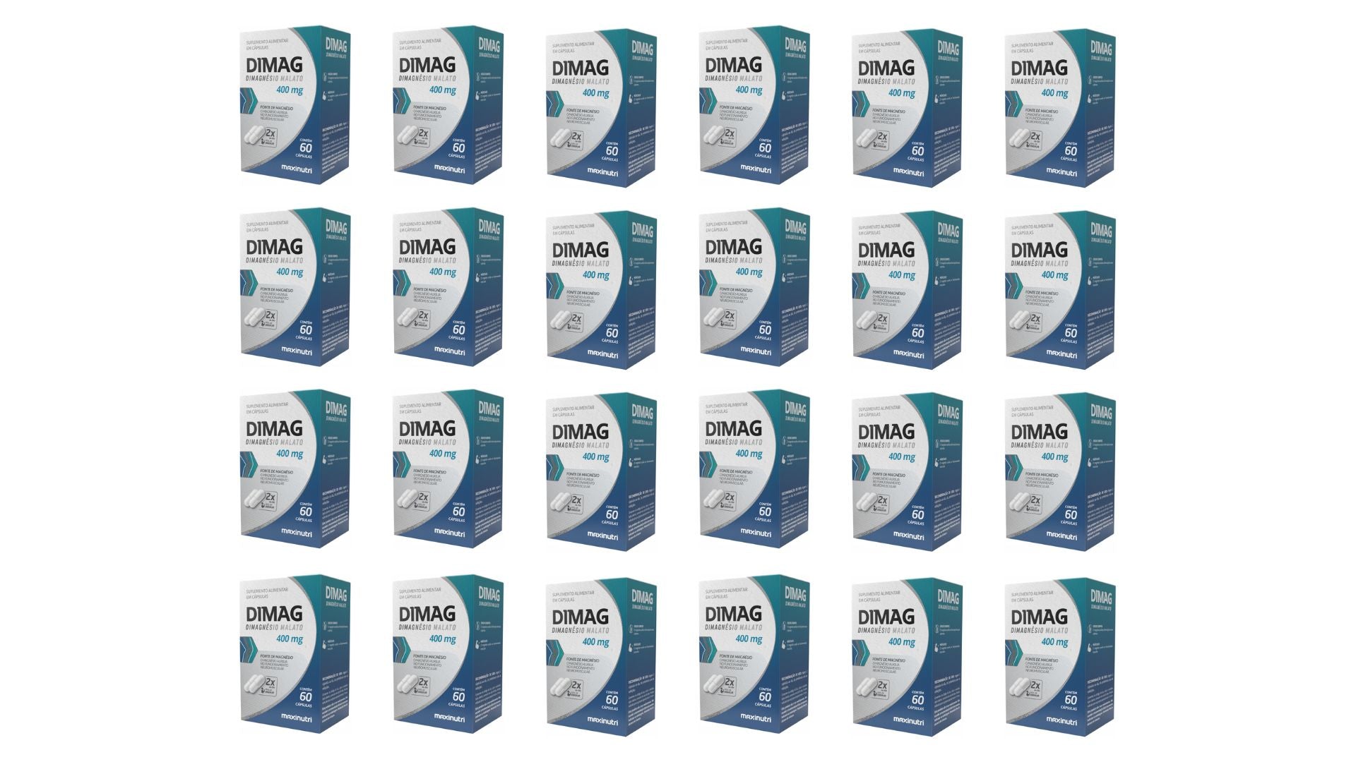 Kit 24 Dimag Dimagnésio Malato 400mg 60 Cápsulas - Maxinutri